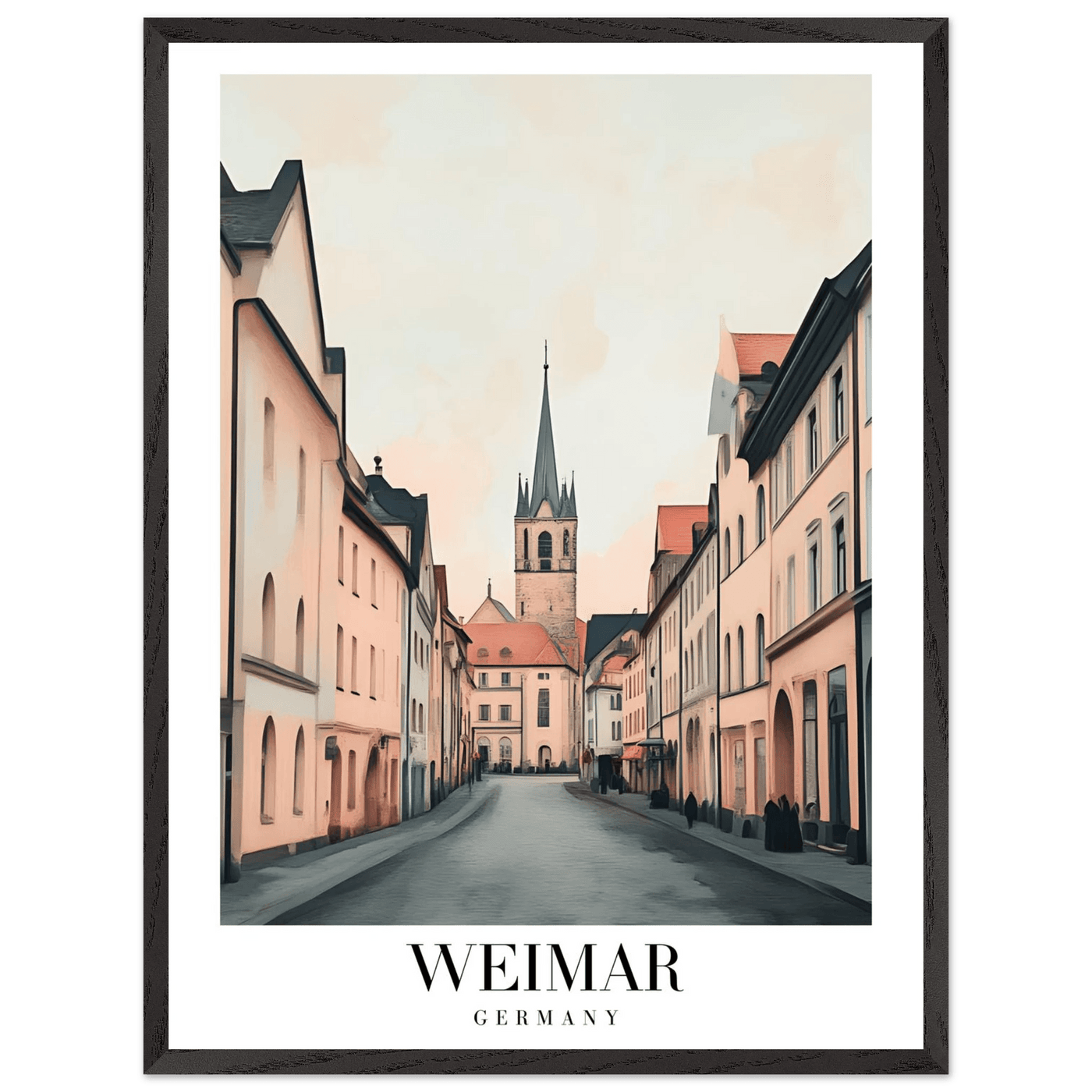 Weimar Germany Framed Poster – Vintage European Cityscape Wall Art with Wooden Frame - Vibrantwalls