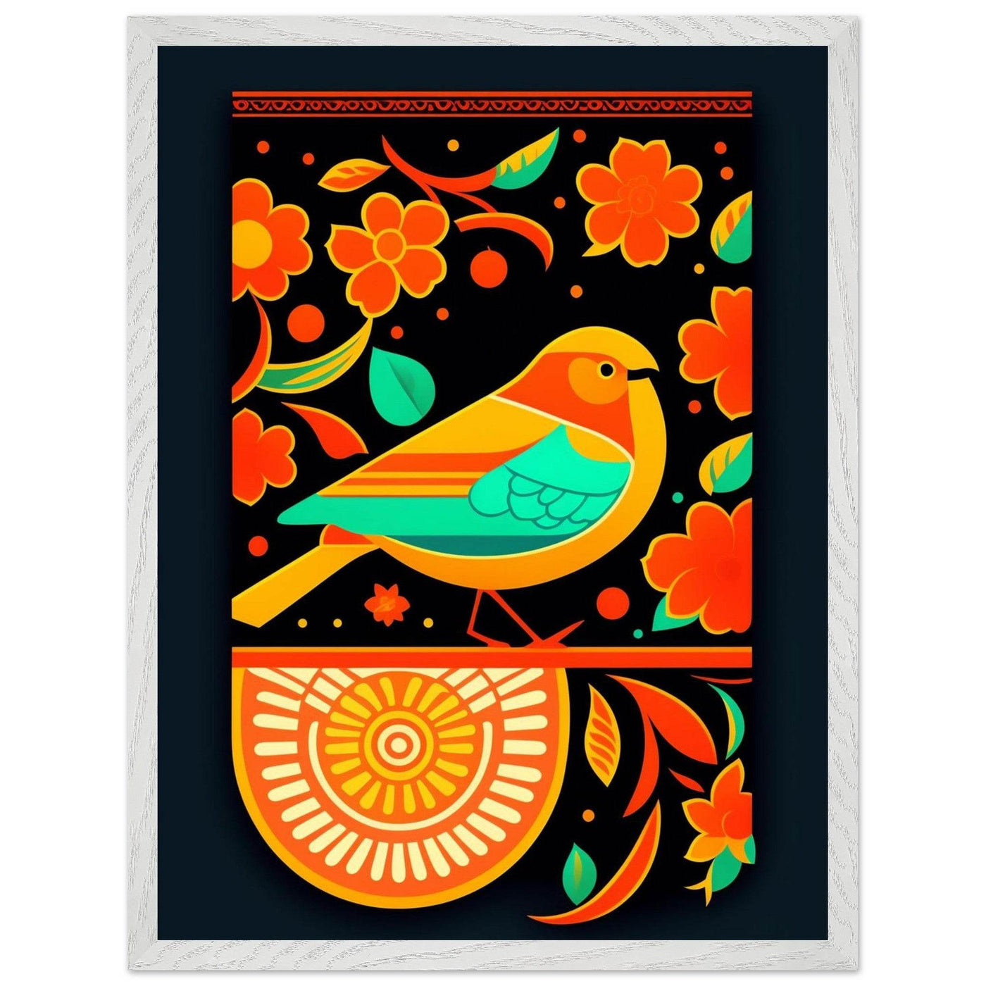 Vibrant Folk Bird Art - Vibrantwalls