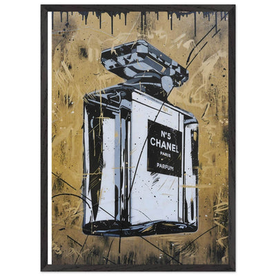 Abstract Chanel N°5 Art Print - Luxury Perfume Wall Art in Premium Mounted Frame - Vibrantwalls