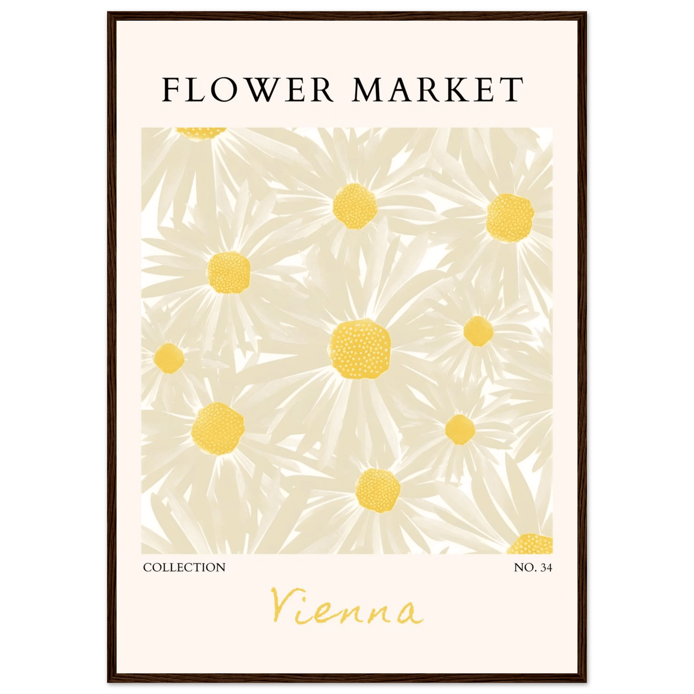 Flower Market Vienna Collection Framed Poster – Daisy Bloom Art Print | Ready-to-Hang Floral Decor - Vibrantwalls