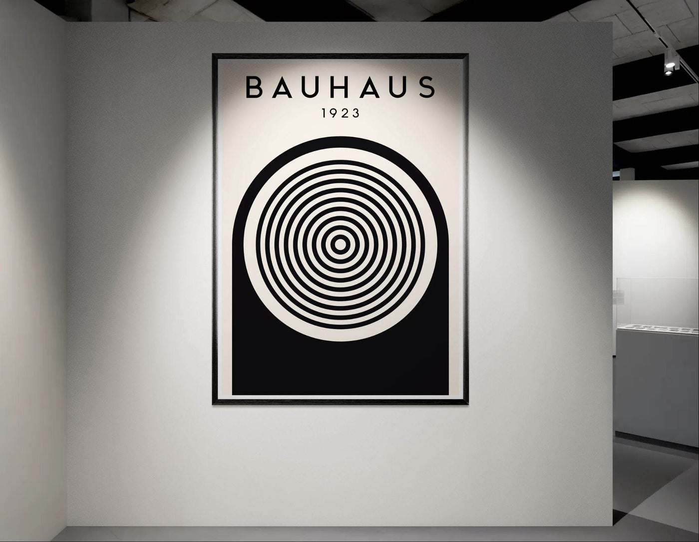 Bauhaus Black and White Art - Concentric Circle Design - Vibrantwalls