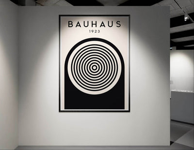 Bauhaus Black and White Art - Concentric Circle Design - Vibrantwalls