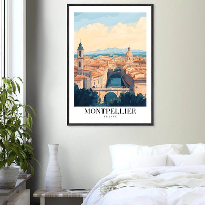 Montpellier France Framed Poster – Vintage Travel Wall Art with Wooden Frame - Vibrantwalls
