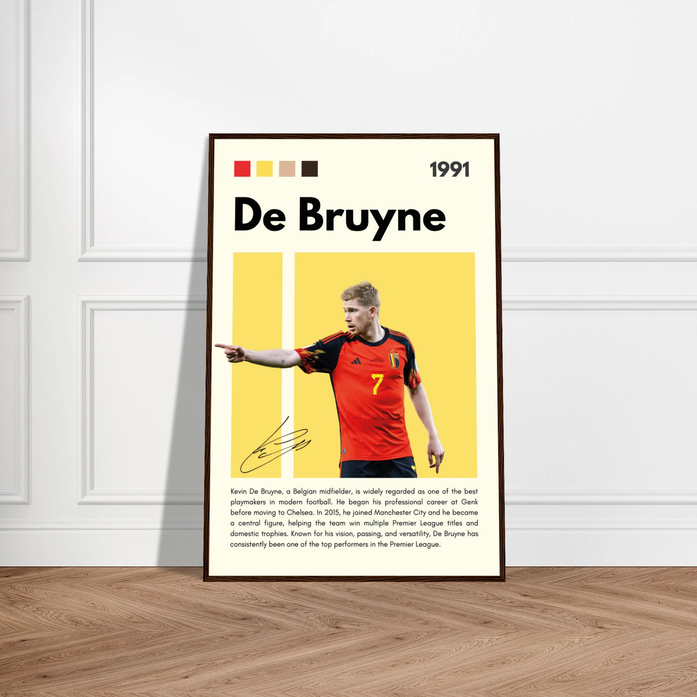 Kevin De Bruyne Football Legend Framed Poster – Vibrant Pop Art Print for Modern Fans Vibrantwalls