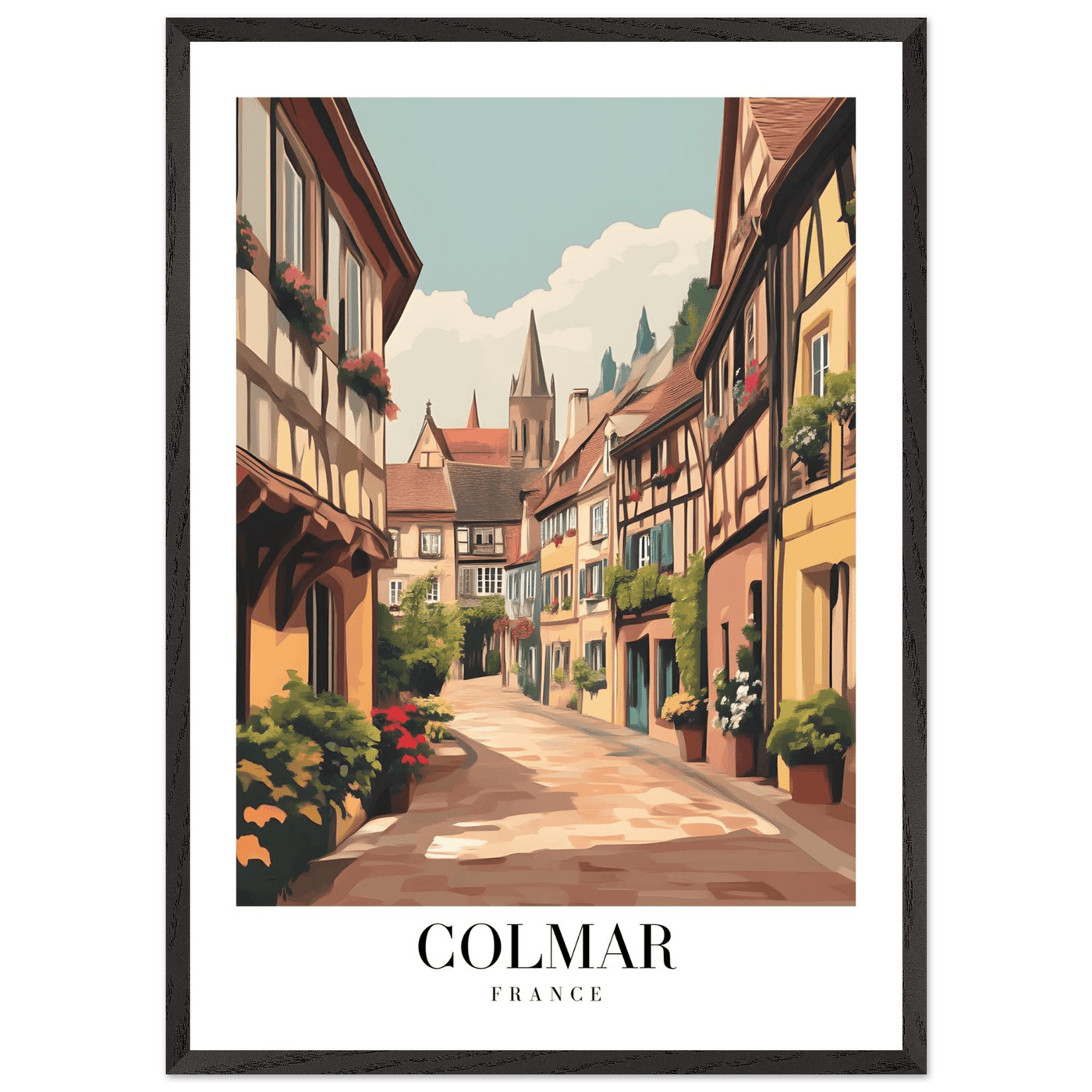 Colmar France Framed Poster – Vintage European Village Wall Art with Wooden Frame - Vibrantwalls