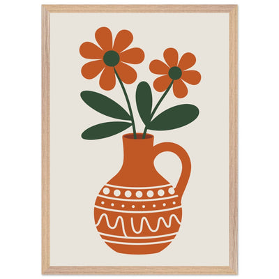 Abstract Floral Vase Art - Vibrantwalls