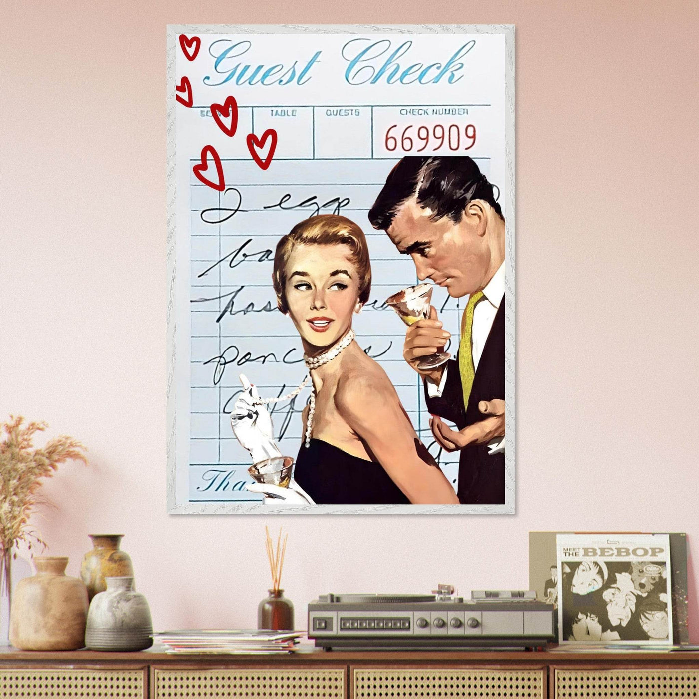 Retro Romance Cocktail Vintage Love Bar Art - Vibrantwalls