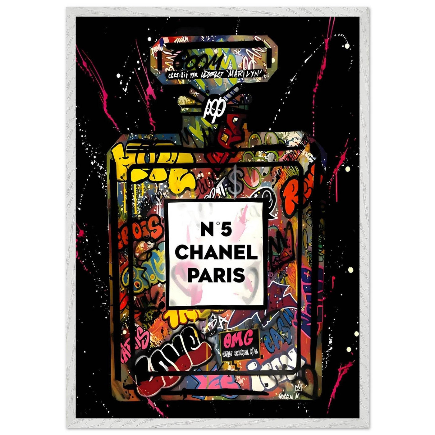 Coco Mademoiselle Chanel Perfume Pop Art Graffiti Print - Iconic Scent, Street Style Art Piece in Your Choice of Frame - Vibrantwalls