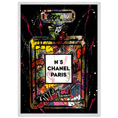 Coco Mademoiselle Chanel Perfume Pop Art Graffiti Print - Iconic Scent, Street Style Art Piece in Your Choice of Frame - Vibrantwalls