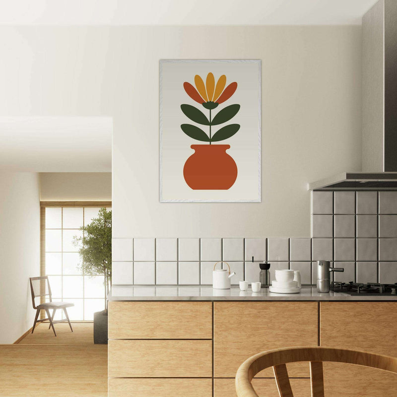 Floral Pot Abstract Botanical Decor Wall Art - Vibrantwalls