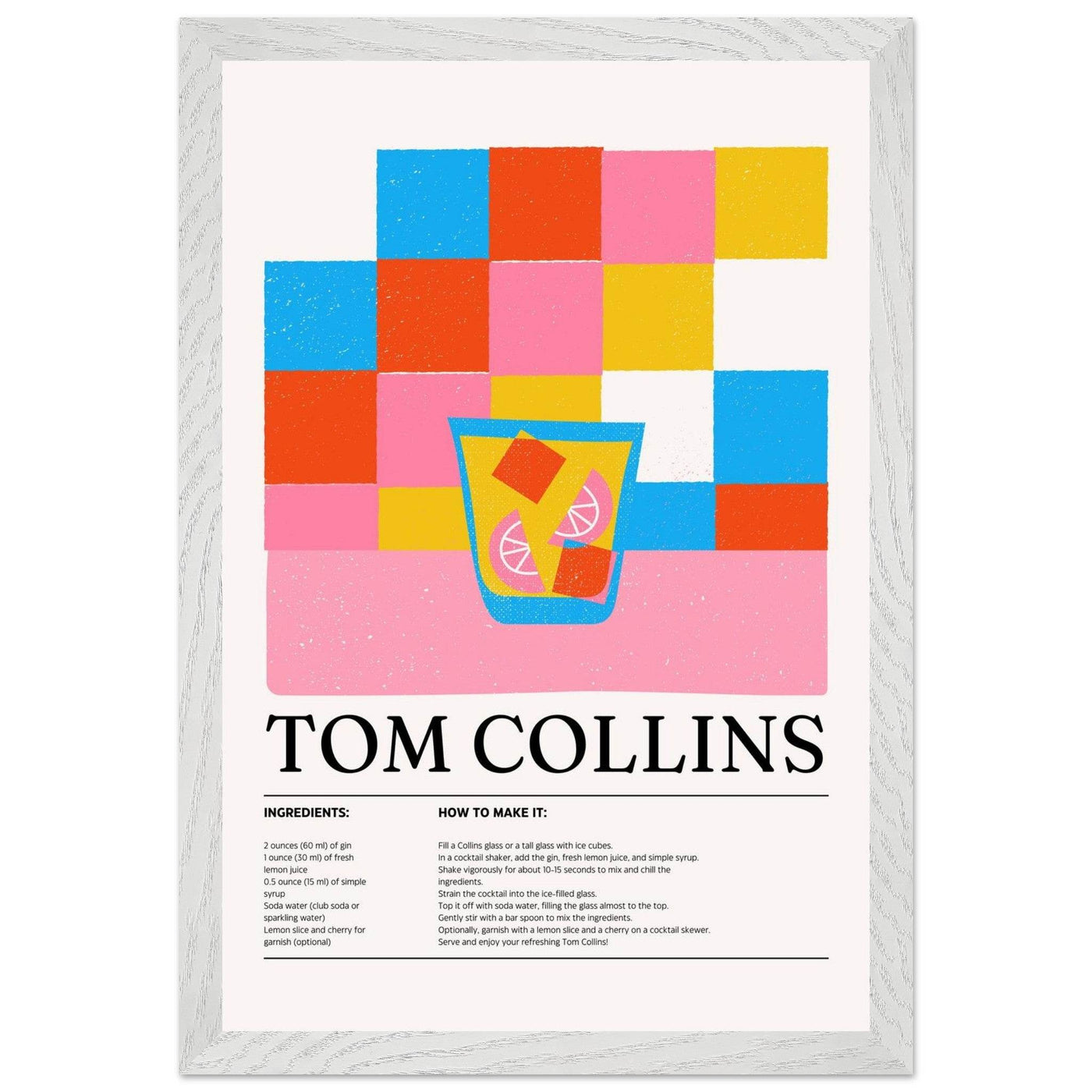 Retro Tom Collins Cocktail Recipe - Vibrantwalls