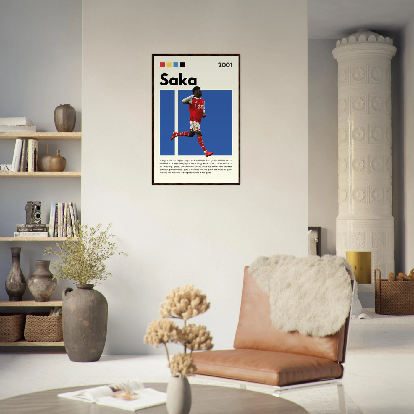 Bukayo Saka Arsenal Framed Poster – Modern Football Art Print for Gooners Vibrantwalls