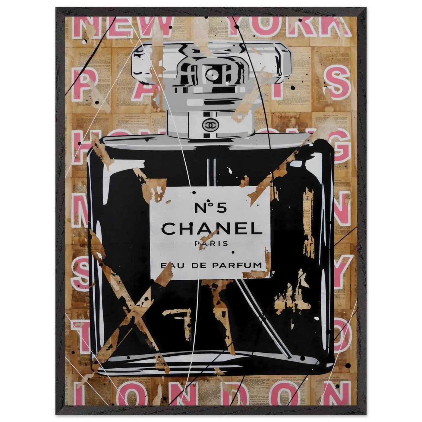 Chanel No. 5 Abstract Luxury Perfume Art Print – Premium Framed Pop Art for Modern Interiors - Vibrantwalls