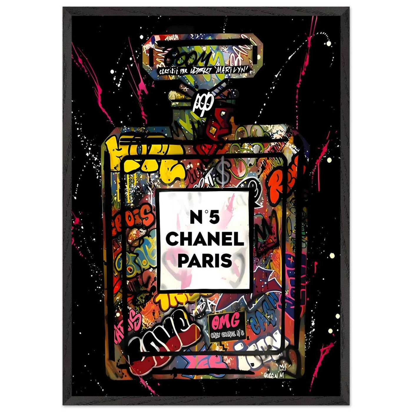 Coco Mademoiselle Chanel Perfume Pop Art Graffiti Print - Iconic Scent, Street Style Art Piece in Your Choice of Frame - Vibrantwalls