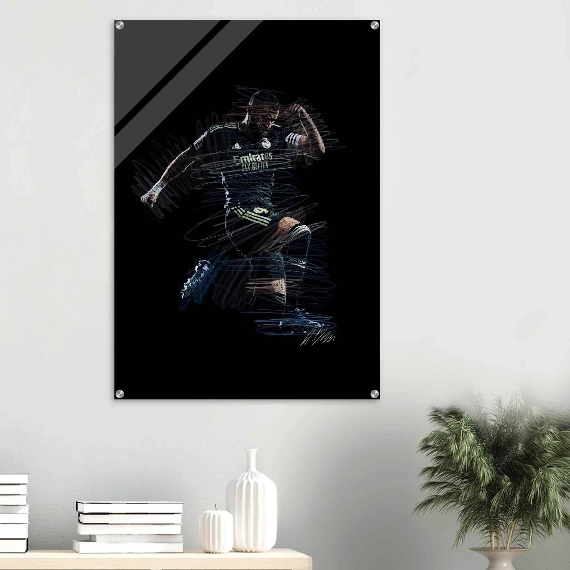 Dynamic Footballer Acrylic Print – Motion-Inspired, Durable, Modern Sports Wall Art - Vibrantwalls