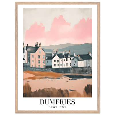 Dumfries Scotland Framed Poster – Pastel-Toned Vintage Travel Wall Art with Wooden Frame - Vibrantwalls
