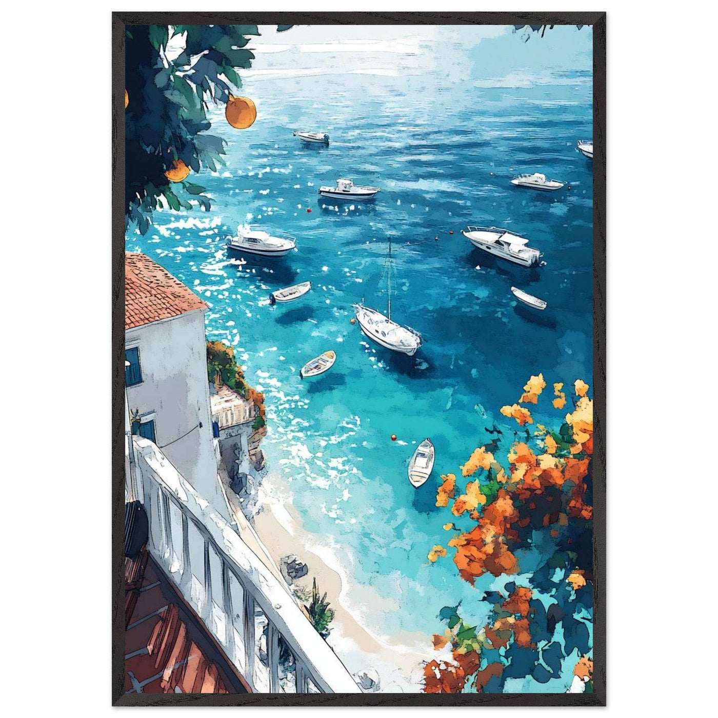 Vintage Italian Coastal View - Vibrantwalls