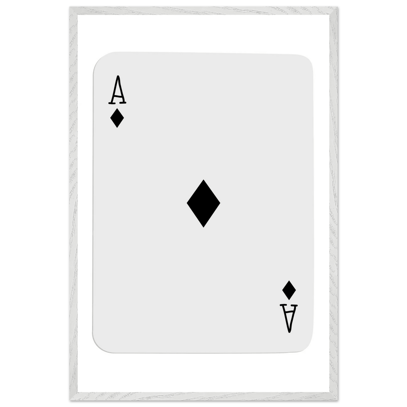 Minimalist Ace of Diamonds Poker Card Art Print - Framed Wall Decor with Eco-Friendly Wood Frame - Vibrantwalls