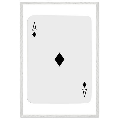 Minimalist Ace of Diamonds Poker Card Art Print - Framed Wall Decor with Eco-Friendly Wood Frame - Vibrantwalls