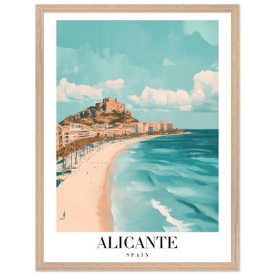 Alicante Spain Framed Poster – Vintage Coastal Wall Art with Azure Blues & Sandy Hues - Vibrantwalls