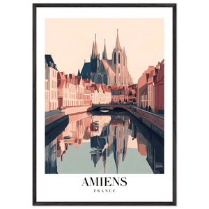 Amiens France Framed Poster – Vintage Travel Wall Art with Wooden Frame - Vibrantwalls