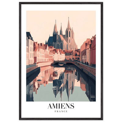 Amiens France Framed Poster – Vintage Travel Wall Art with Wooden Frame - Vibrantwalls