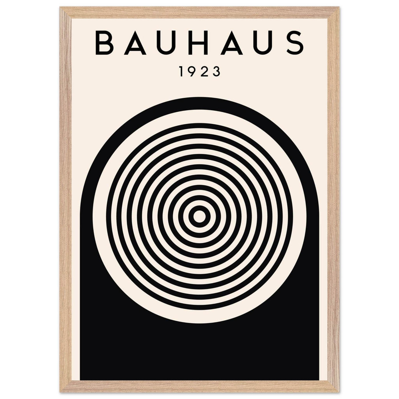 Bauhaus Black and White Art - Concentric Circle Design - Vibrantwalls
