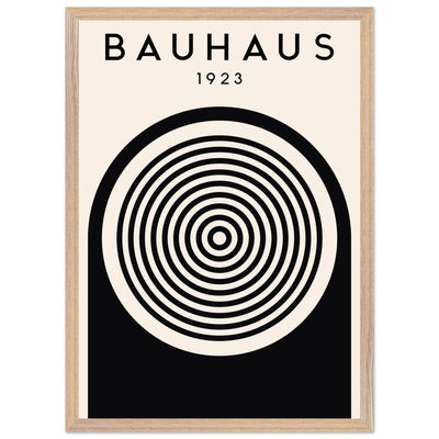 Bauhaus Black and White Art - Concentric Circle Design - Vibrantwalls