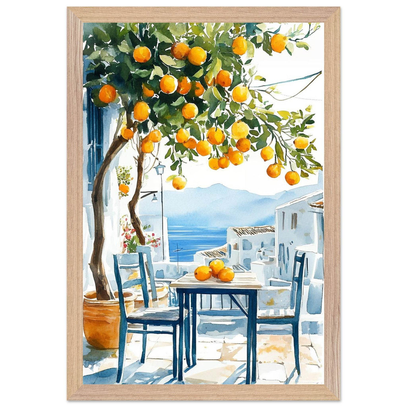Mediterranean Lemon Tree Decor with Sea View Charm - Vibrantwalls