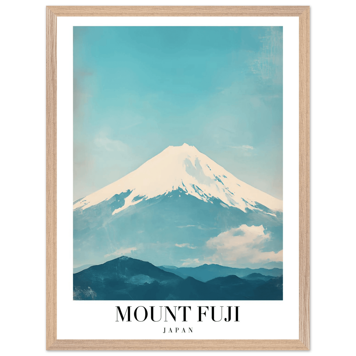 Mount Fuji Japan Framed Poster – Serene Vintage Travel Wall Art with Wooden Frame - Vibrantwalls