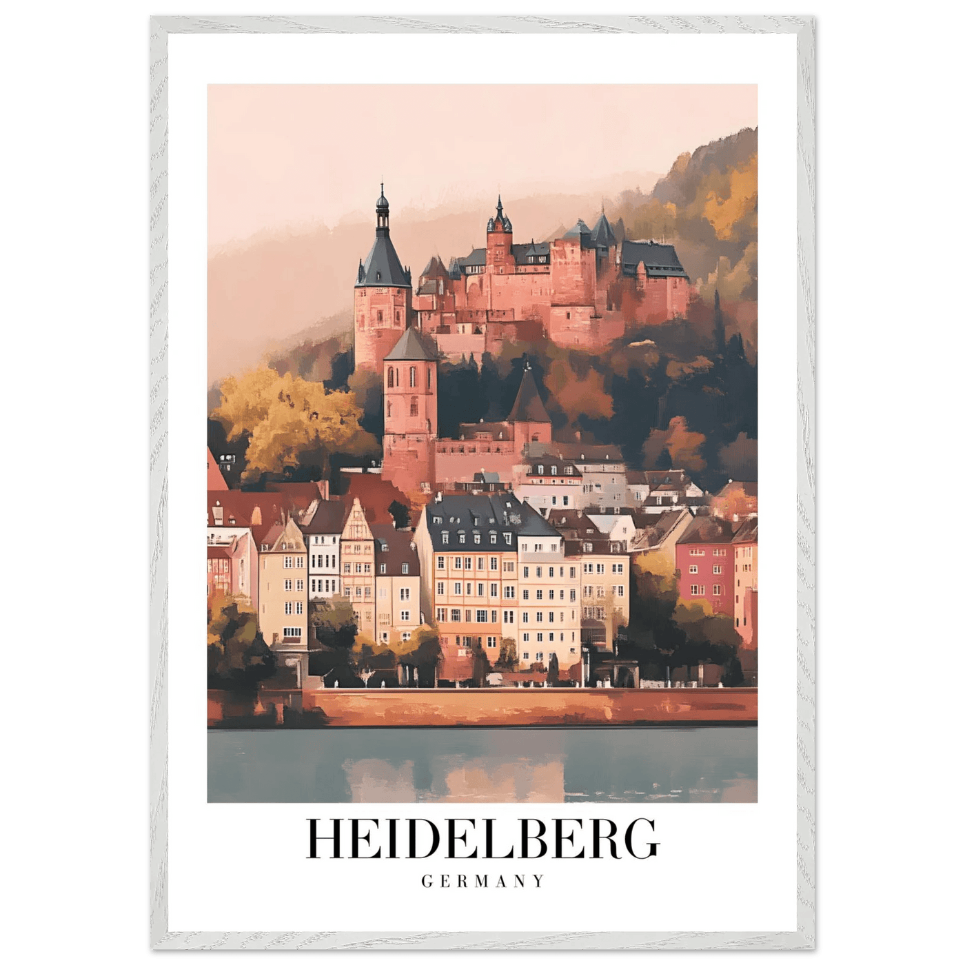Heidelberg Germany Framed Poster – Vintage Travel Wall Art in Warm Autumn Hues - Vibrantwalls