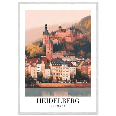 Heidelberg Germany Framed Poster – Vintage Travel Wall Art in Warm Autumn Hues - Vibrantwalls