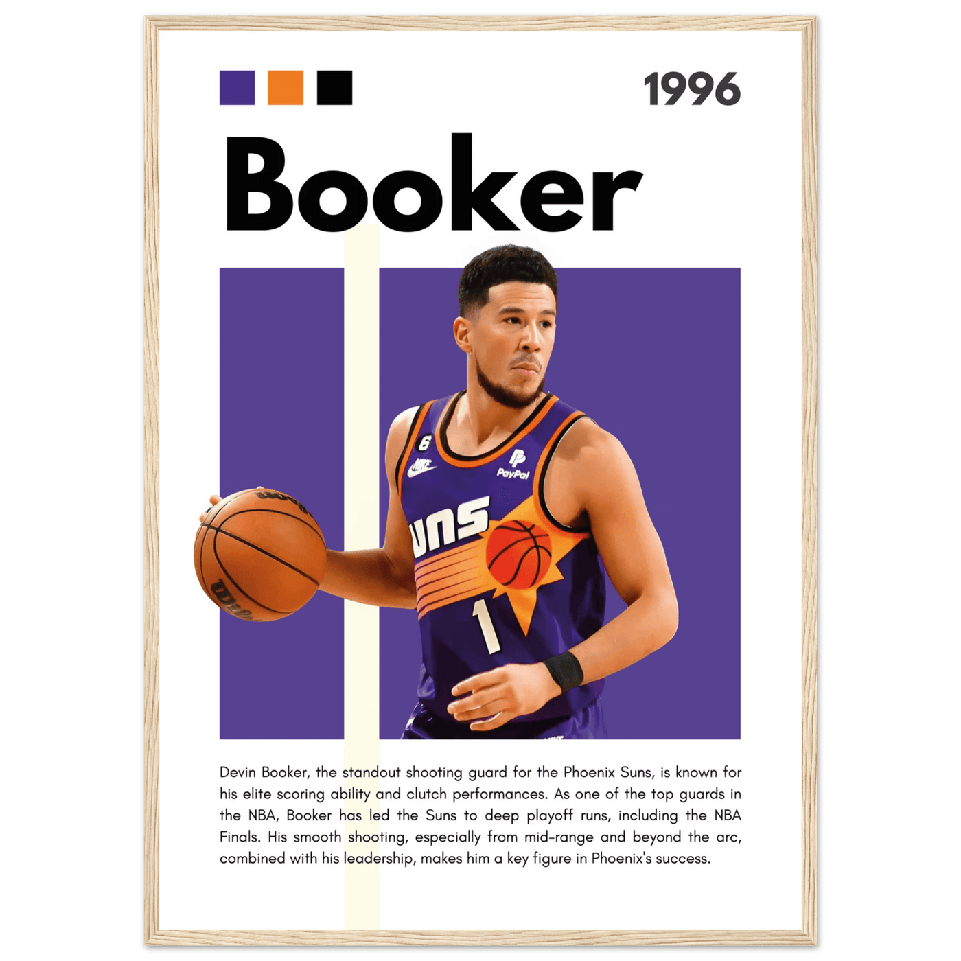 Devin Booker Phoenix Suns Modern Art Print - Vibrantwalls