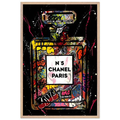 Coco Mademoiselle Chanel Perfume Pop Art Graffiti Print - Iconic Scent, Street Style Art Piece in Your Choice of Frame - Vibrantwalls