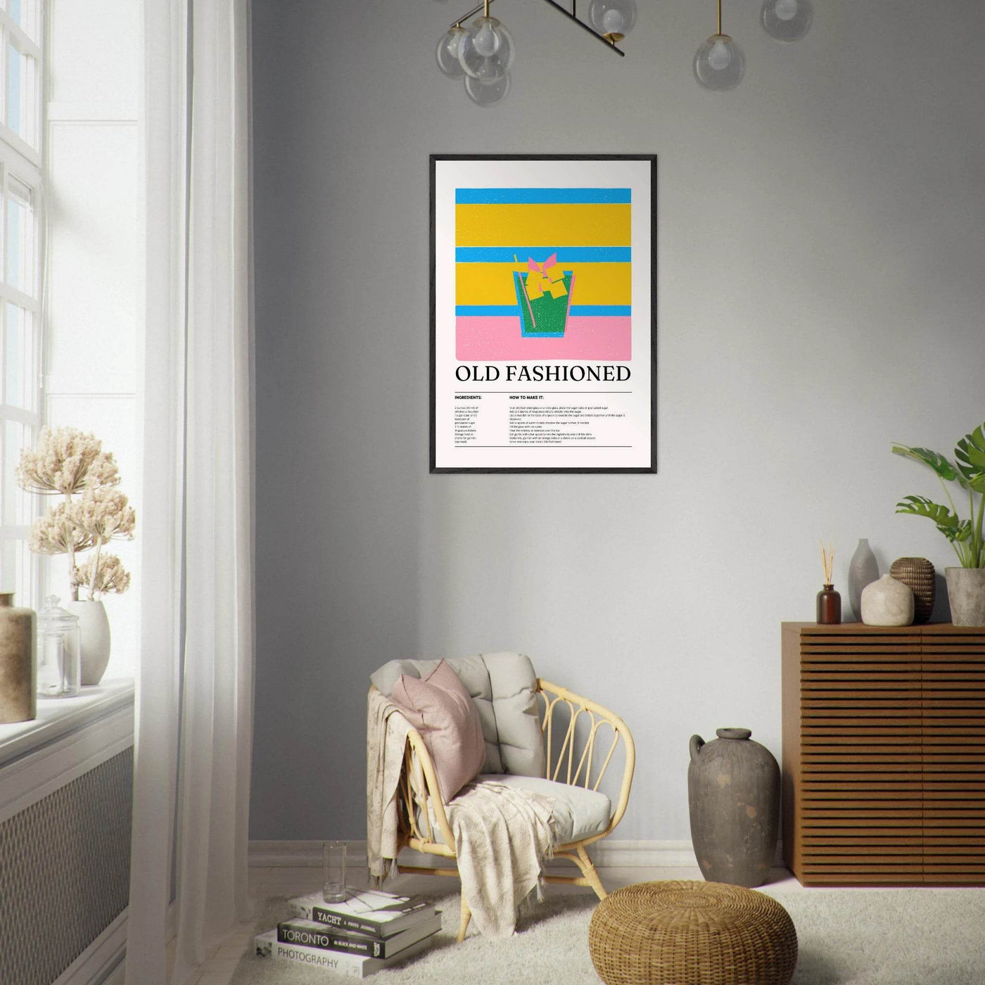 Old Fashioned Cocktail Recipe Art Print - Vibrantwalls