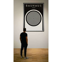 Bauhaus Black Cream Concentric Circle Wall Art - Vibrantwalls
