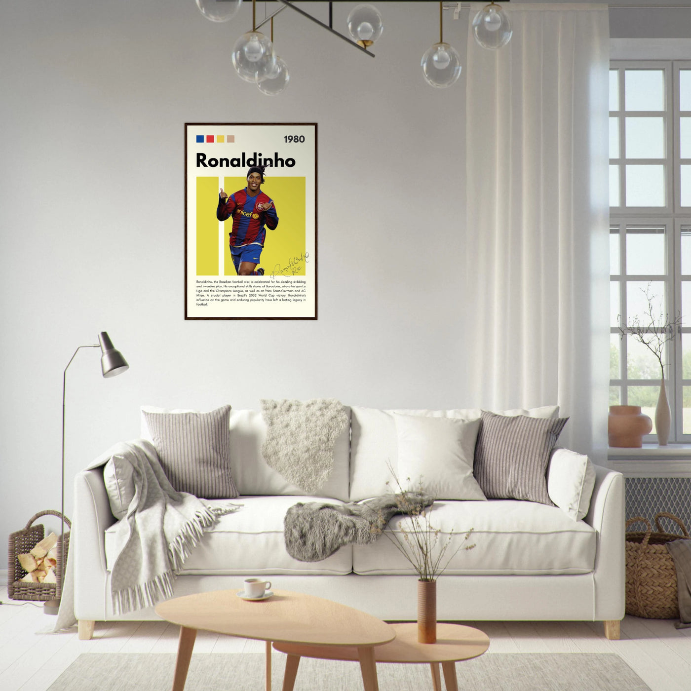 Ronaldinho Barcelona Football Legend Framed Brazil Poster Vibrantwalls