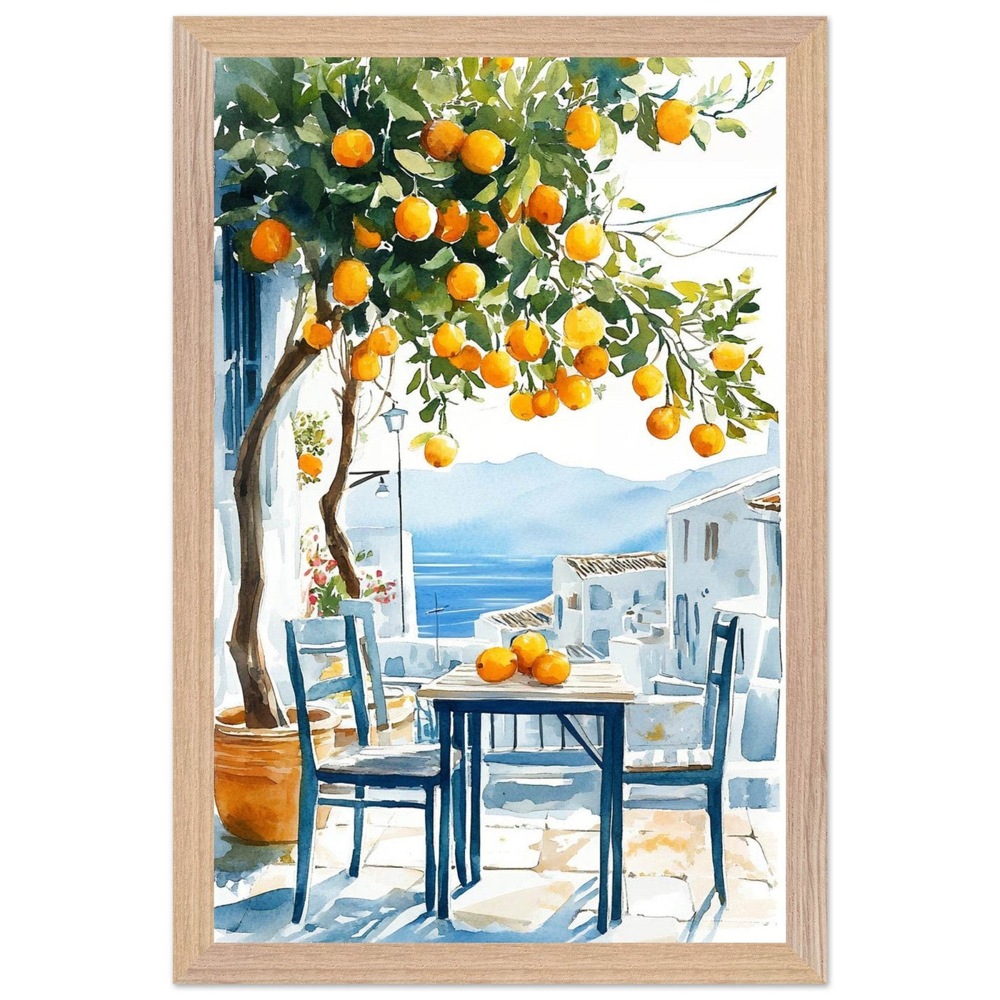 Mediterranean Lemon Tree Decor with Sea View Charm - Vibrantwalls