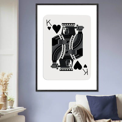 King of Spades Modern Minimalist Poker Card Art - Mounted Framed Poster, Eco-Friendly Wood Frame in Your Choice of Style - Vibrantwalls