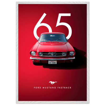 Iconic '65 Ford Mustang Fastback Framed Poster | Timeless Automotive Art, Ready-to-Hang in Your Style - Vibrantwalls