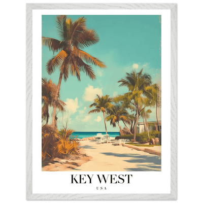 Key West USA Framed Poster – Vintage Travel Wall Art with Wooden Frame - Vibrantwalls