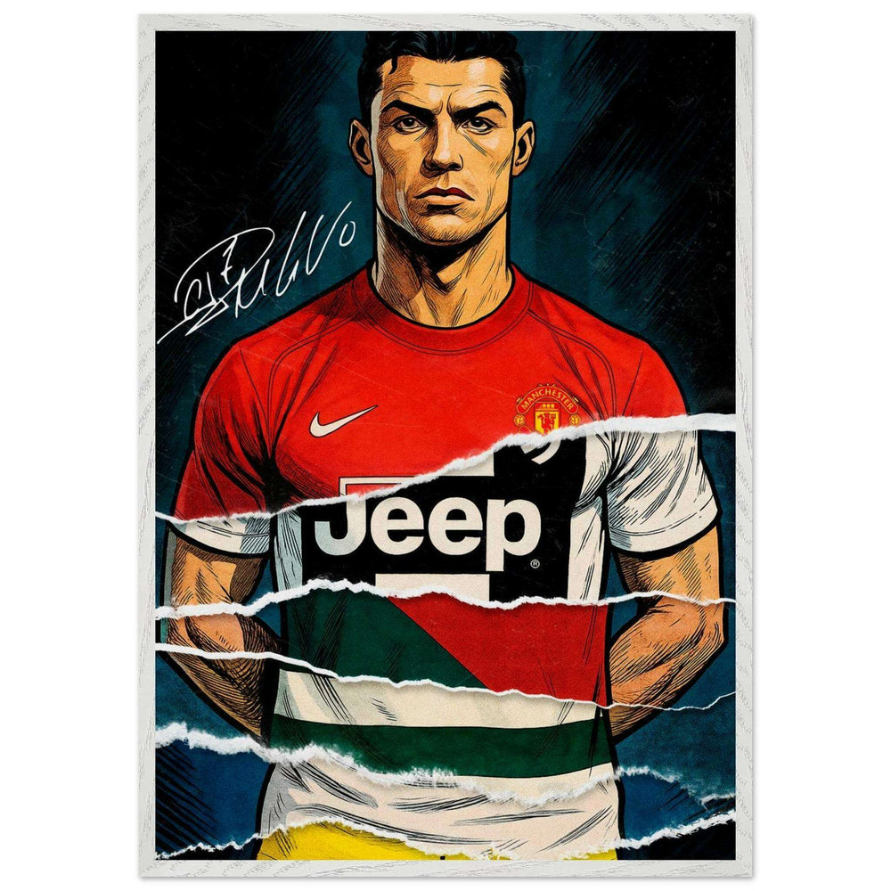 Cristiano Ronaldo Pop Art Mounted Framed Poster – Iconic, Ready to Hang, Eco-Friendly - Vibrantwalls