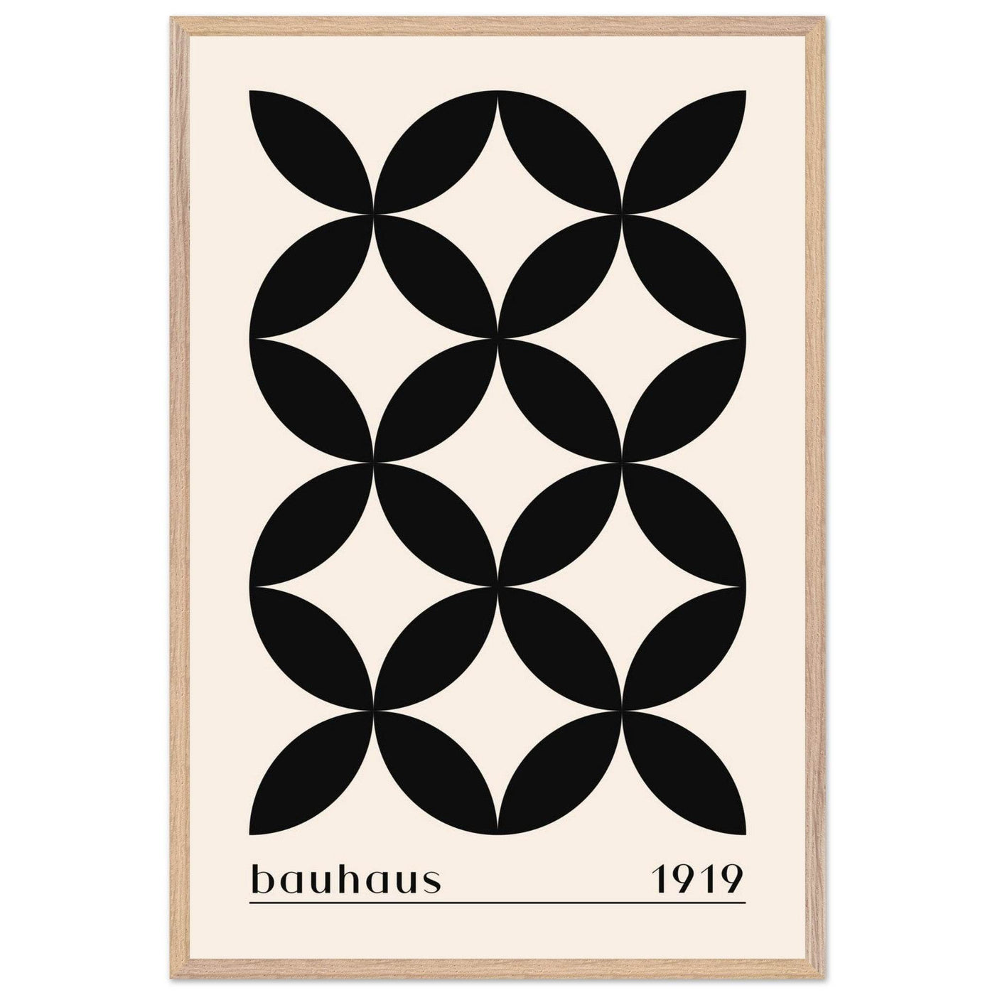 Bauhaus 1919 Black & Beige Circles - Vibrantwalls