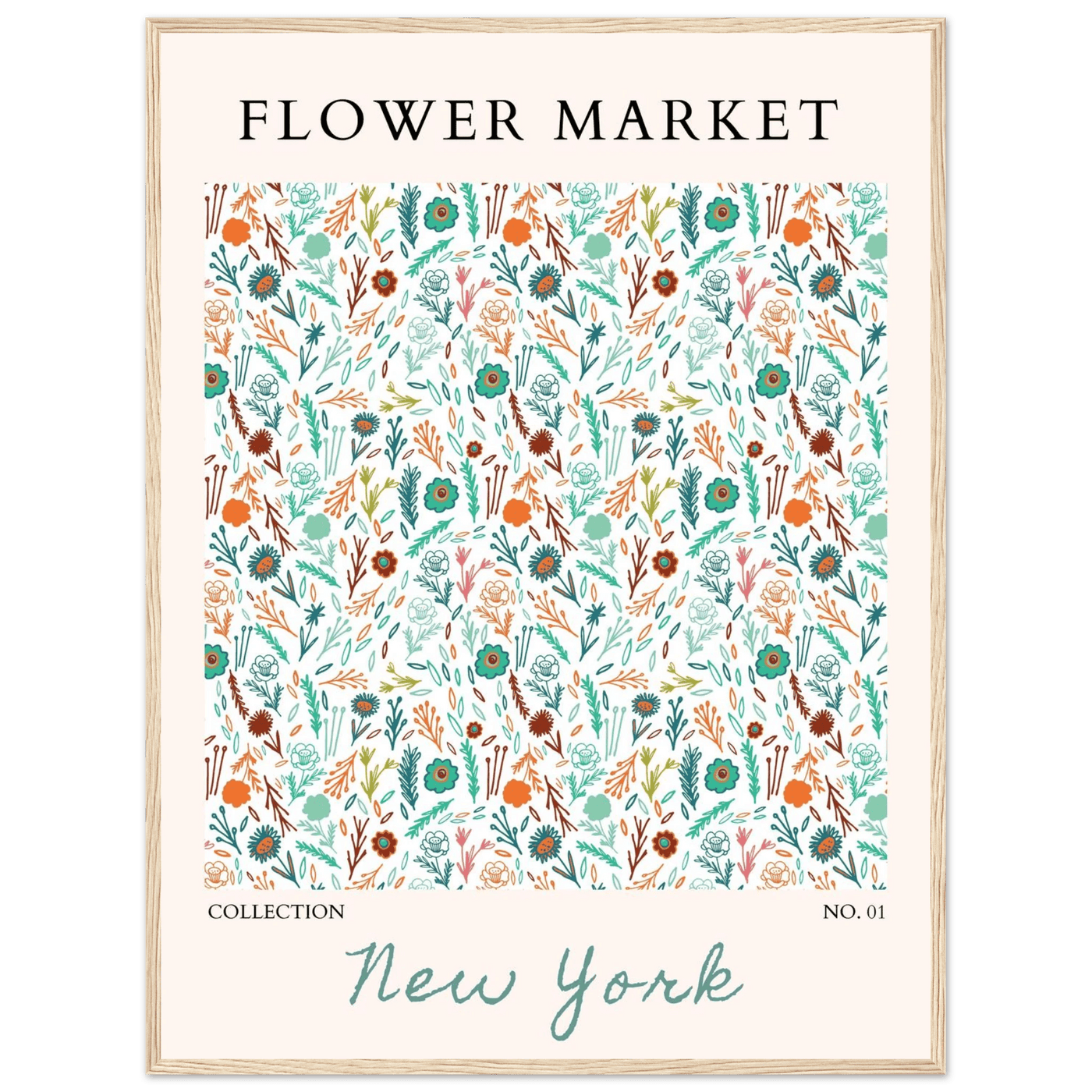 Flower Market New York Framed Poster – Whimsical Floral Art Print | Ready-to-Hang in Your Choice of Frame - Vibrantwalls