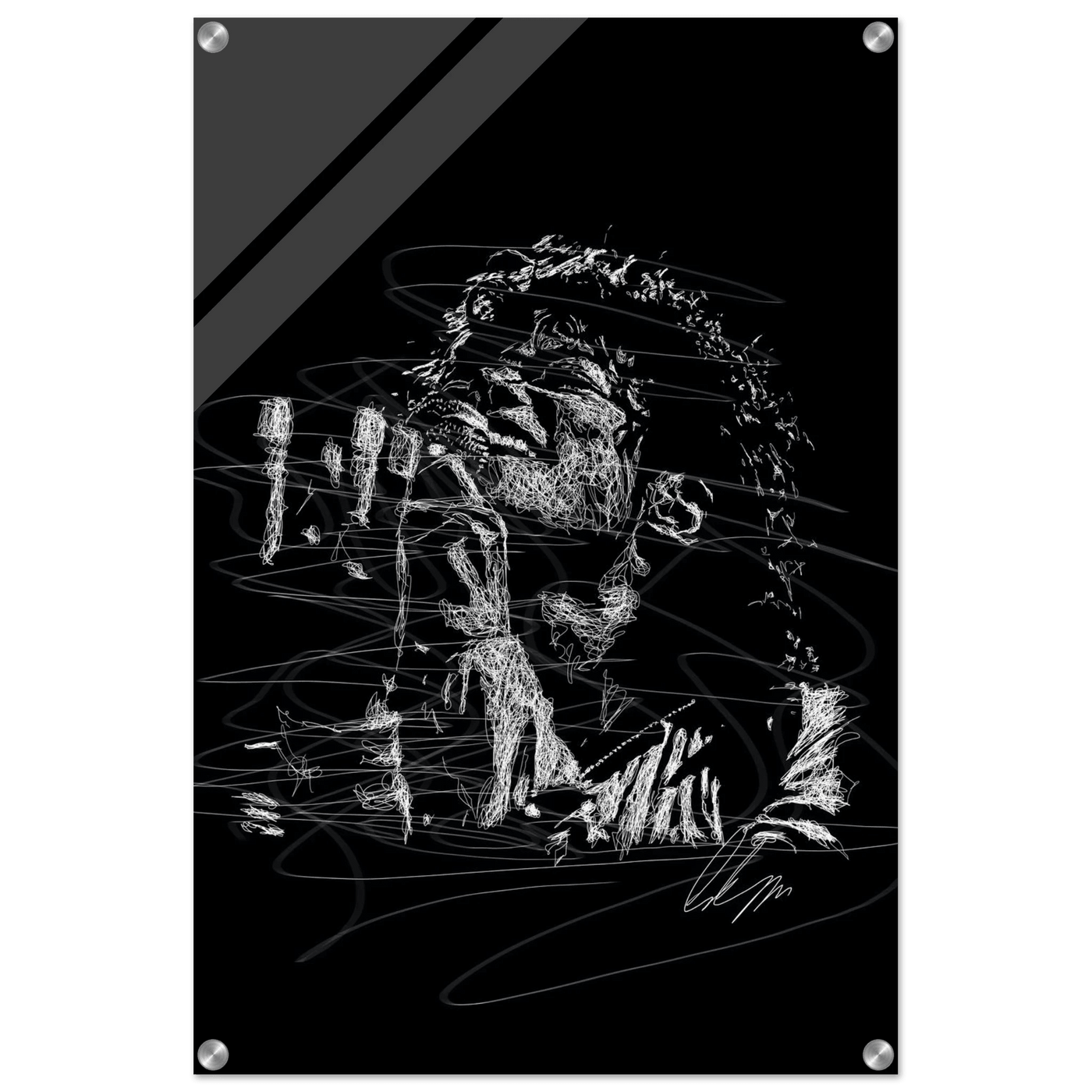Michael Jackson Acrylic Print - Abstract Black & White Sketch Modern Wall Art in Multiple Sizes - Vibrantwalls