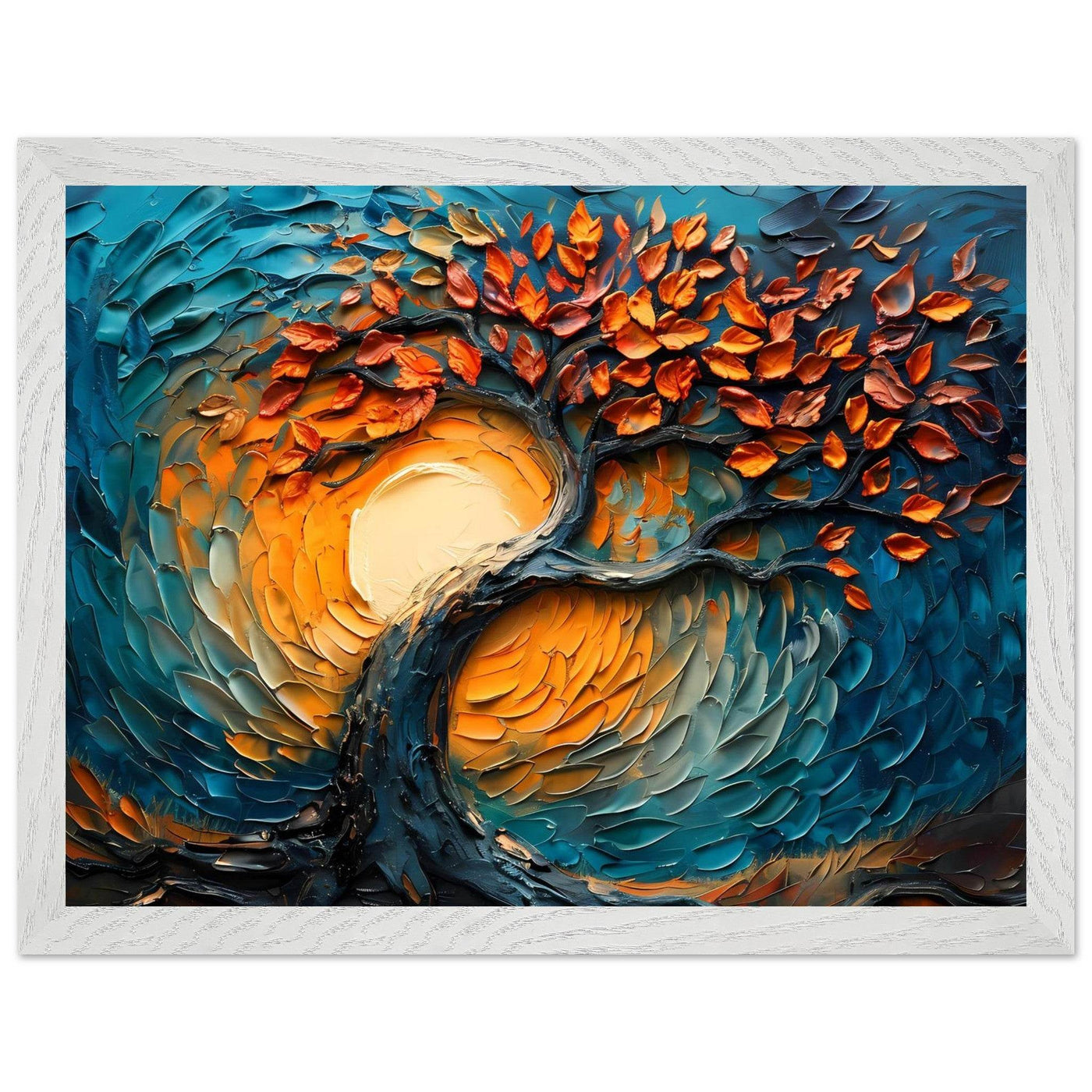 Palette Knife Tree of Life Framed - Vibrantwalls