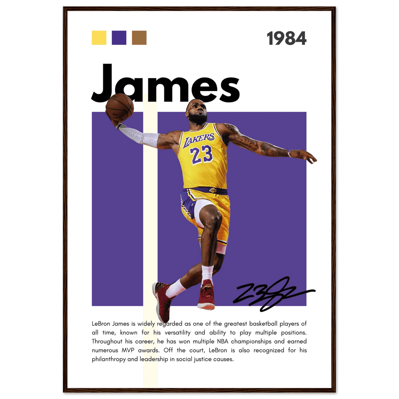 LeBron James Lakers Championship Vintage Art Print - Vibrantwalls