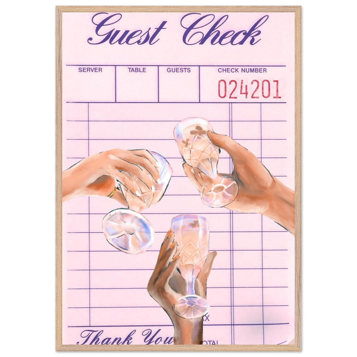 Guest Check & Crystal Glasses - Vibrantwalls