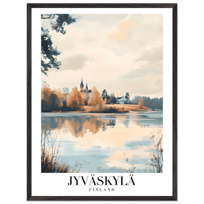 Jyväskylä Finland Framed Poster – Serene Lakeside Wall Art with Vintage-Inspired Charm & Wooden Frame - Vibrantwalls