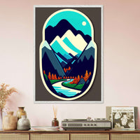 Minimalist Mountain Landscape Cubism Style Abstract Design Wall Art - Vibrantwalls